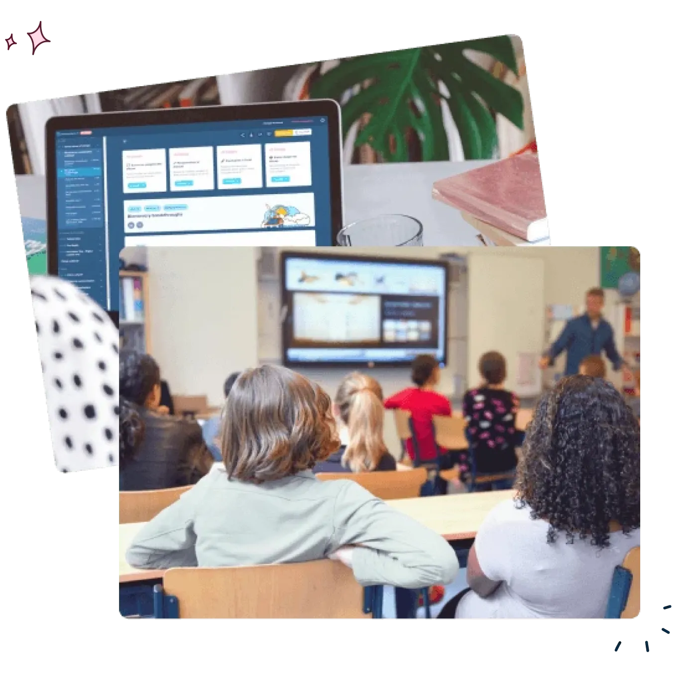 Photos d'ateliers Lelivrescolaire.fr avec des enseignants de la commuanuté